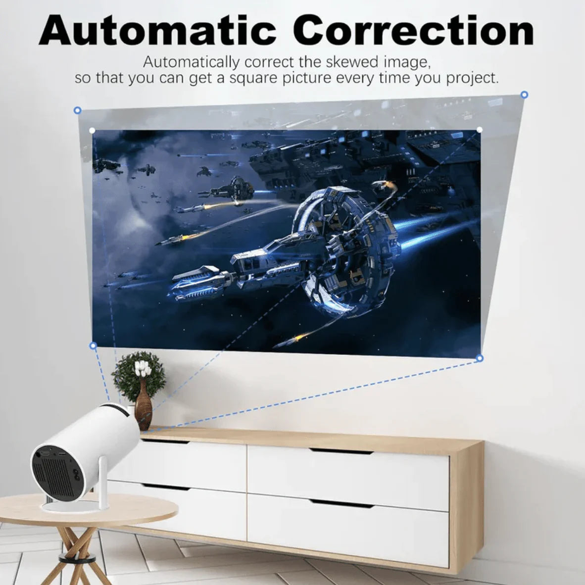 Automatic keystone correction demonstration